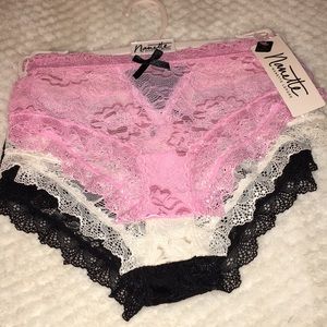 3-pack Lace Nanette Lepore panties Sz L NWT